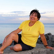 Woman on a Rock after Breast Reconstruction